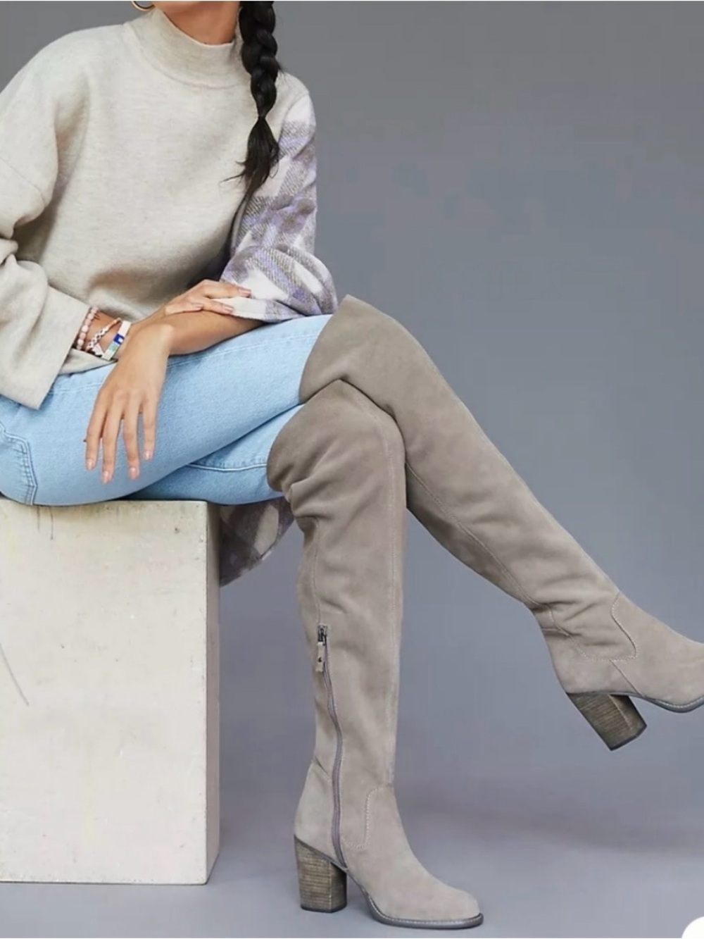 Kelsi Dagger x anthropologie Brooklyn Logan over Knee Boots size 8.5 like new